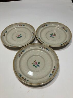 Set of 3 Vintage International Tableworks Heartland Stoneware Saucers